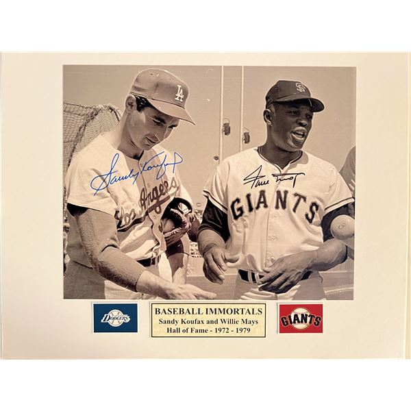 Sandy Koufax / Willie Mays signed photo