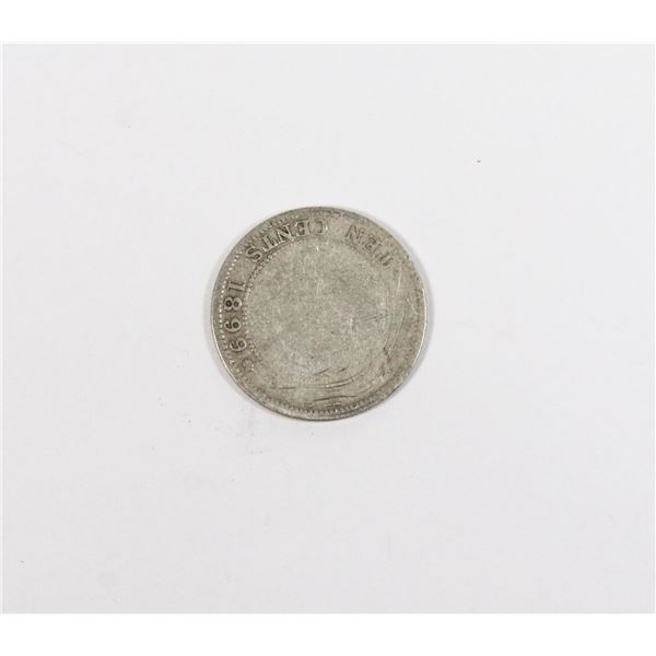 #62 HONG KONG 1899 10 CENTS VICTORIAN SILVER COIN
