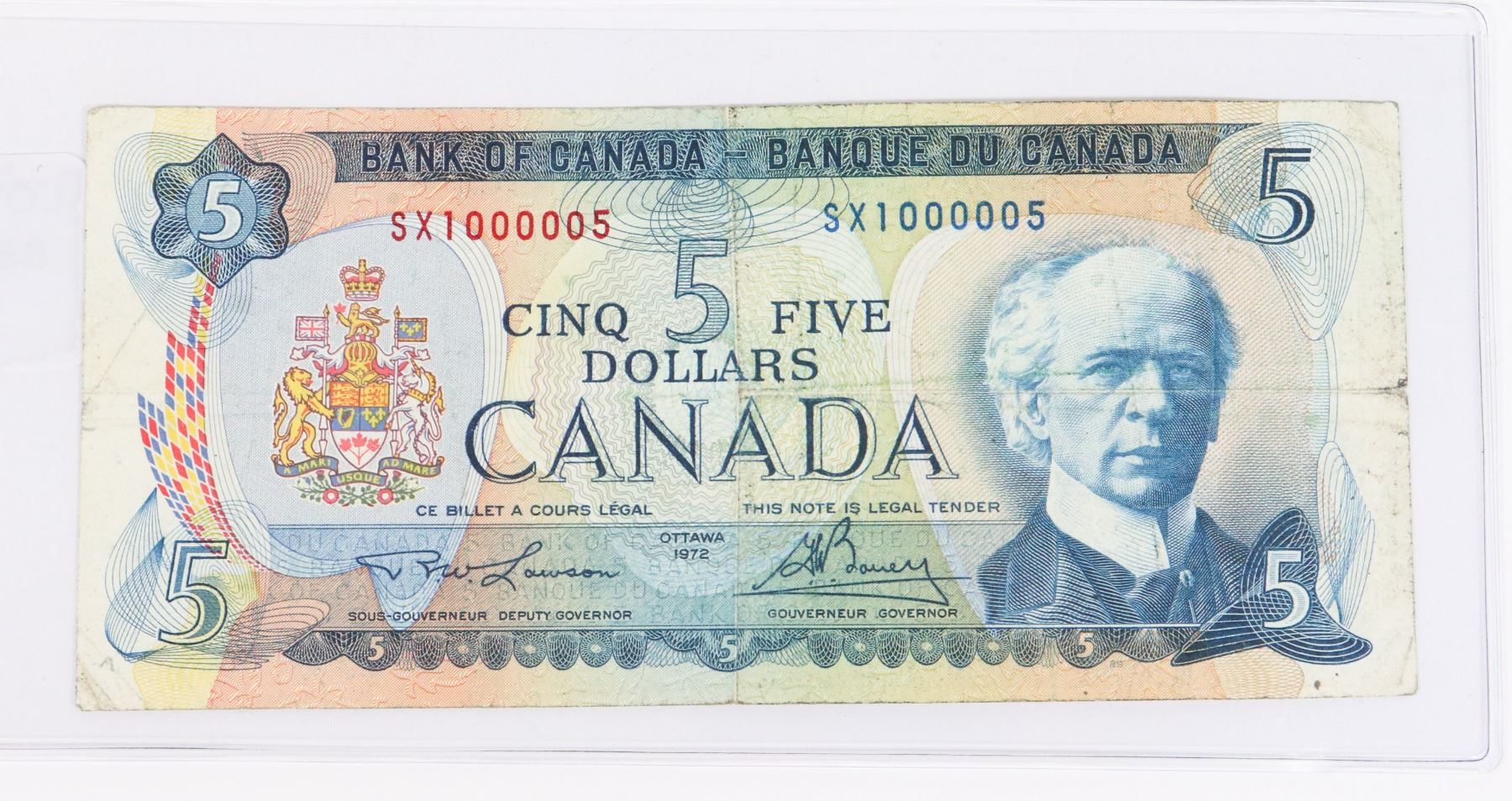 Canadian 5 Notes #85 1972 CANADA $5 FIVE DOLLAR BILL PAPER NOTE