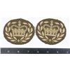 Image 1 : #360 LOT OF 2 QUEENS CROWN SLEEVE INSIGNIA WARRANT
