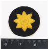 Image 1 : #430 RCMP QUARTERMASTER BADGE YELLOW CLOTH BLACK