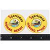 Image 1 : #1061 PAIR SPORTSMAN FISHING DERBY TOBACCO BUTTON