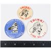 Image 1 : #1071 LOT OF 3 THINK! FIRE SAFETY DALMATIAN BUTTON