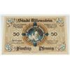 Image 1 : 907D POST WW1 GERMAN 50 PFENNIG 1921 BANKNOTE