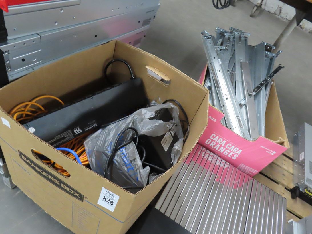 Server Rack Slides, Cables, Cyber Power Splitter
