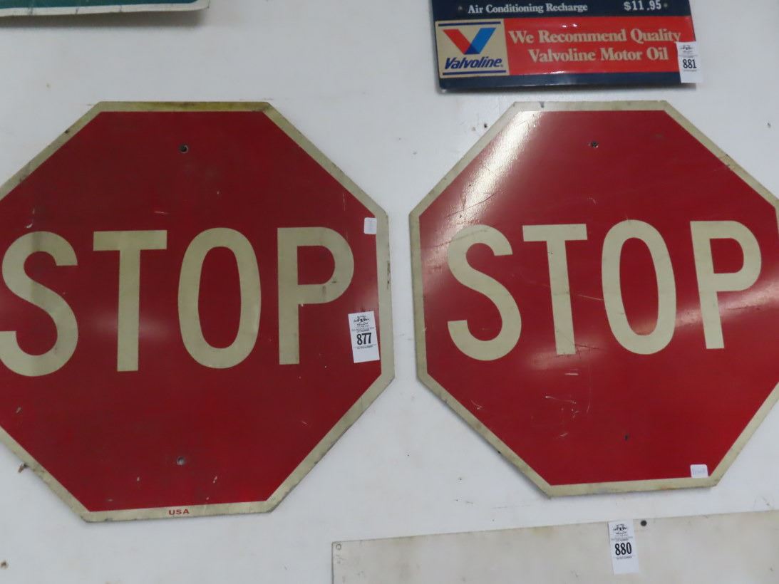 3-Metal Stop Signs - 3 X