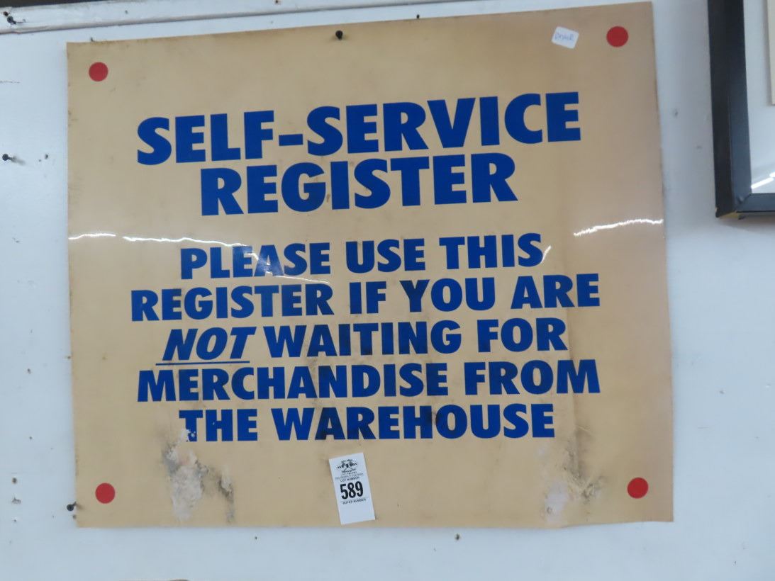 Self Service Register Wall Sign