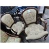 Image 1 : Antique Mahogany Queen Anne Needlepoint Armchairs - Pair