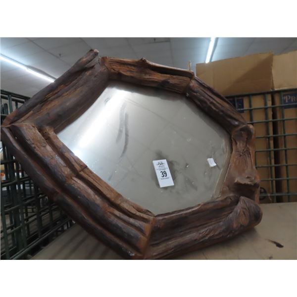 Raw Wood Framed Mirror - No Shipping