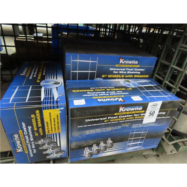 6-Krowne 5" Post Casters for Pole Legs - Case of 4 - 6 X $