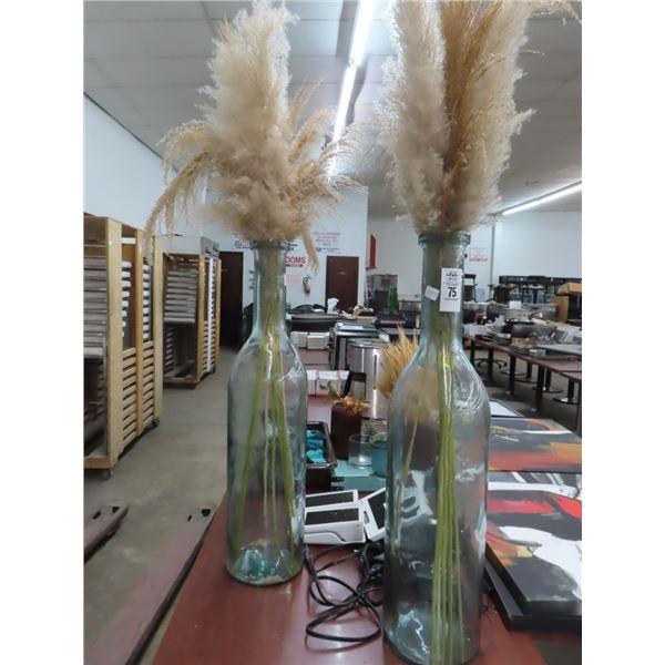 Large Bottle Vases w/Silk Florals