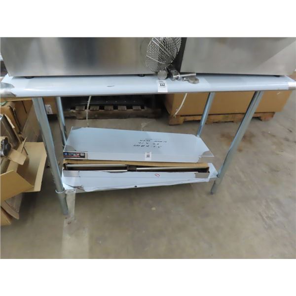 New 4' Bullnose Table w/Undershelf