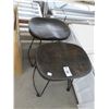 Image 1 : Iron Base Oak Top Stools - Pair