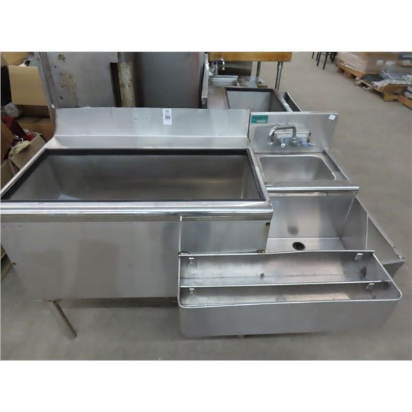 S/S Backbar Hand Sink, Bottle Sink, Double Speed Rail Work Station