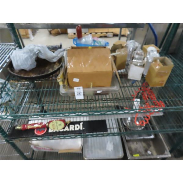 Asst. New/Used Supplies, Bar Mat, Tap Handle, Sheetpans, Insert Pans