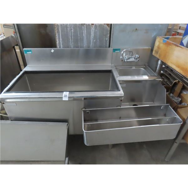 Super Metal Backbar, Hand Sink, Ice Bins, Double Speed Rail Work Station