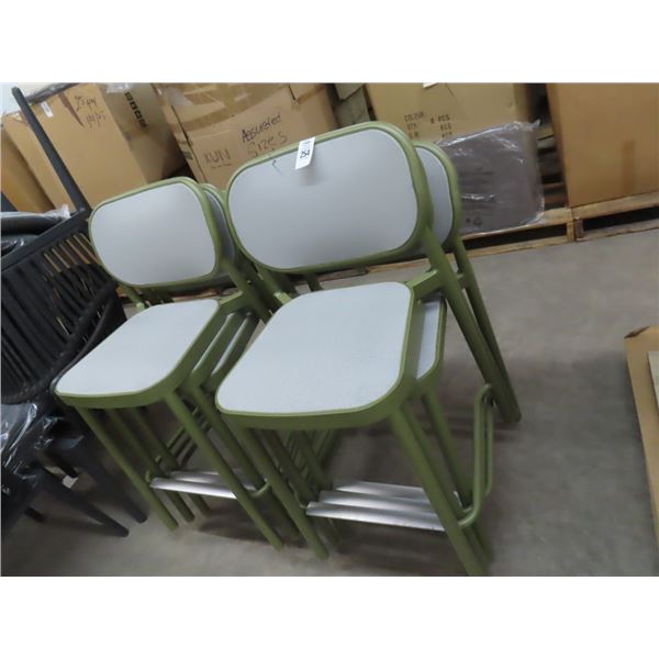 6 Metal Stack Bar Stools 6 x $
