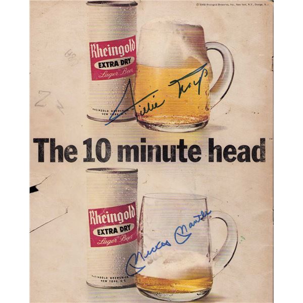 Mickey Mantle/Willie Mays signed vintage ad