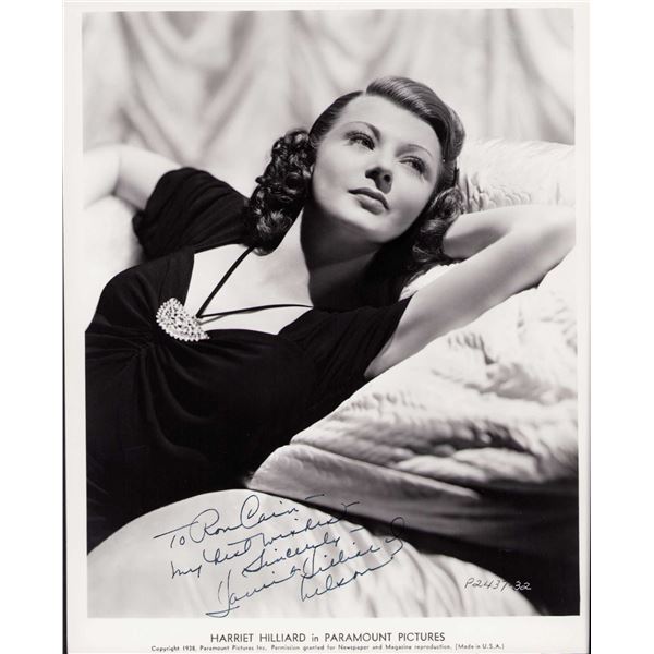Harriet Hilliard signed photo