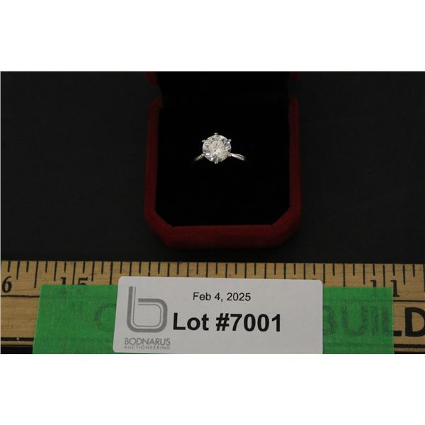 ^2.00 CT CRA Certified Round Brilliant Cut Moissanite Stone VVS D Color Set in Center in 925 Silver 