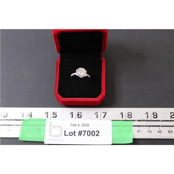 ^3.00 CT CRA Certified Round Brilliant Cut Moissanite Stone VVS D Color Set in Center in 925 Silver 