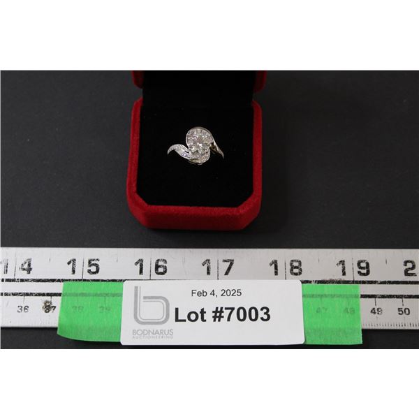 ^ 2.00 CT Round Brilliant Cut Moissanite VVS D Color Set in Center with Channel Set 12 Baguette CZ's