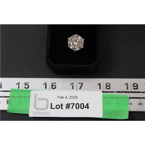 ^10.00 CT GRA Certified Round Brilliant Cut Moissanite VVS D Color Set in 925 Silver Ring - Retal Va