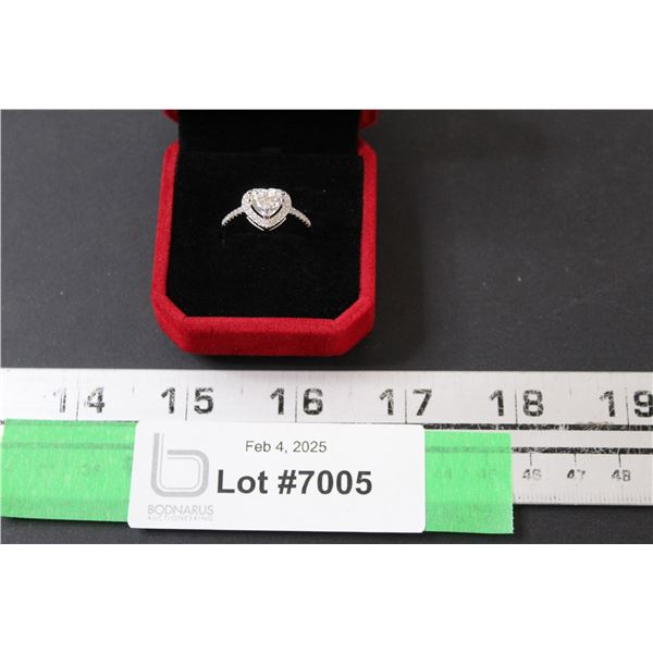 ^1.50 CT GRA Certified Heart Shaped Cut Miossanite VVS D Color with 31 Round Cut Cubic Zirconium Set