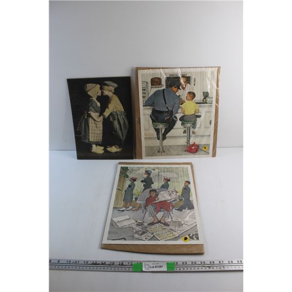 (3) Old America Styled Prints 15'' x 12''