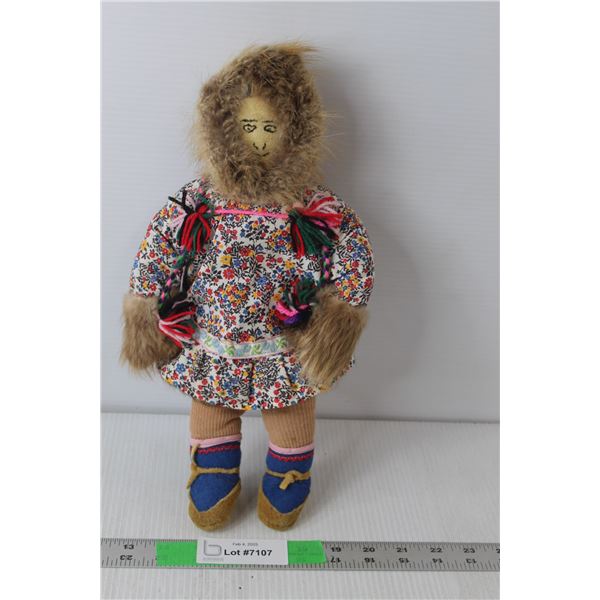 Stuffed Eskimo Doll 14" Tall