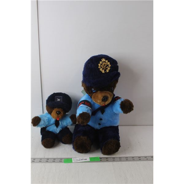 (2) Canada Post Bear Stuffies 15" & 9" Tall