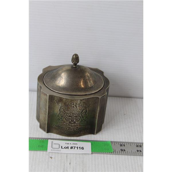Hudson's Bay Company 325th Anniversary Plated Storage Container 5.5" Tall