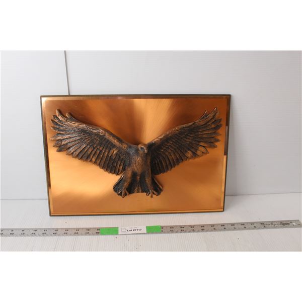 Bronze Colored Bald Eagle Wall Art 12" Tall x 18" Wide