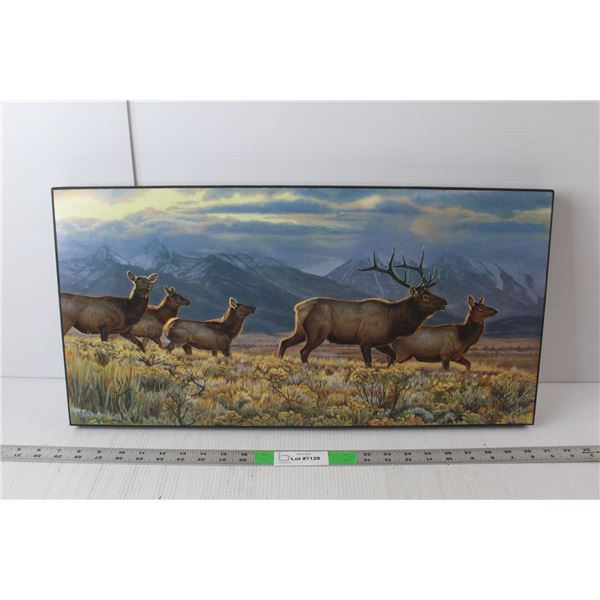 Elk Wall Painting 24" Long x 12" Tall