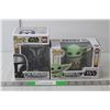 Image 1 : (2) Funko Pop Figurines- #584 Grogu Bobblehead 4" Tall & #585 The Mandalorian Bobblehead 4.5" Tall N