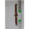 Image 1 : Leather & Gold Colored Watch, As Is