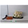 Image 1 : B6 Balance Charger- Powers On, Resin Polar Bear & Cub Statue 7" Tall