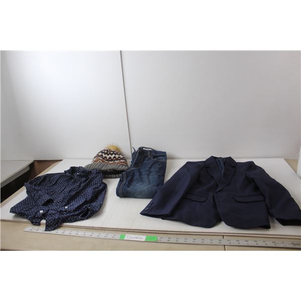 Harlow Toque, B'gosh Boy's Jeans-10, Children's Place Boy's Dress Shirt-5T, George Boy's Blazer-7