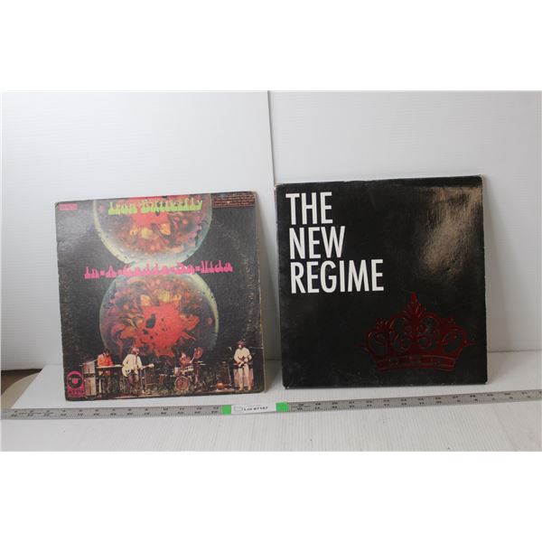 (2) Records, (2) CDs- Iron Butterfly, The New Regime- Autographed, Cannot Authenticate