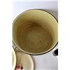 Image 3 : Enamel Pot w/ Lid, Enamel Kettle- 8'' Tall, w/ (2) Extra Lids