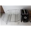 Image 2 : Sunbeam Toaster- Powers On, (4) Enamel Pots/ Pitcher, Metal Plate Drying rack