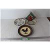 Image 1 : (3) Bird Themed Items, (2) Plates, (1) Stained Glass Bird Feeder