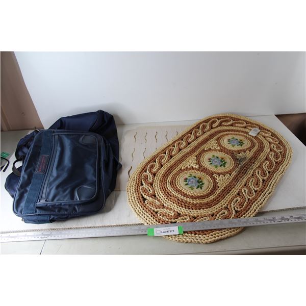 Oval Weaved Rug, (2) Bathtub Mats- Both 15.5'' x 12.5'', (2) Small Carrying Bags