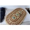Image 2 : Oval Weaved Rug, (2) Bathtub Mats- Both 15.5'' x 12.5'', (2) Small Carrying Bags