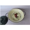 Image 4 : Decorative Ceramic Pot w/ Lid & Bowl On Holding Rack