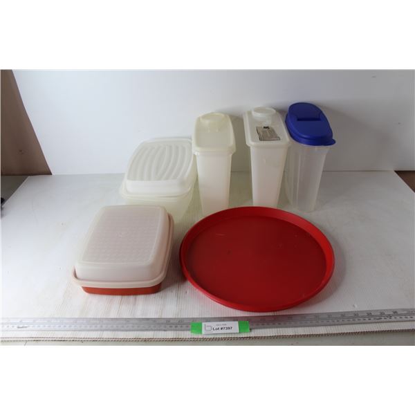 Lot Of Tupperware/ Tupperware Like Containers, Tray, Misc.