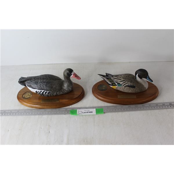 (2) Ducks Unlimited Saskatchewan Artist Bird Ornaments
