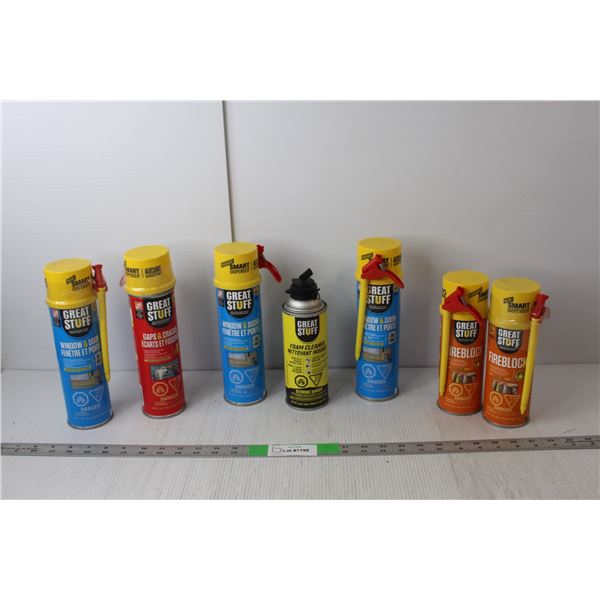 (6) Great Stuff Sealants- Window & Door, Firelock, Gaps & Cracks and Foam Cleaner