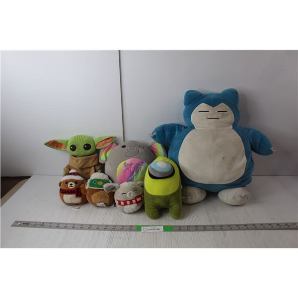 (7) Stuffies- Pokémon, Among Us, Star Wars, Squishmallows