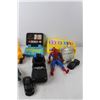 Image 2 : Toy Lot- Piano, Vehicles, Spider Man, Fisher Price Laptop, Misc.